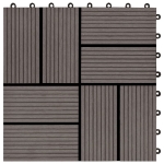 Piastrelle per Decking in WPC 11 pz 30x30cm 1mq Marrone Scuro