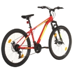 Mountain Bike 21 Speed 27,5" Ruote 38 cm Rosso