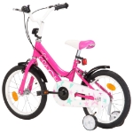 Bici per Bambini 16 Pollici Nera e Rosa