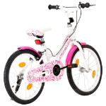 Bici per Bambini 18 Pollici Rosa e Bianca