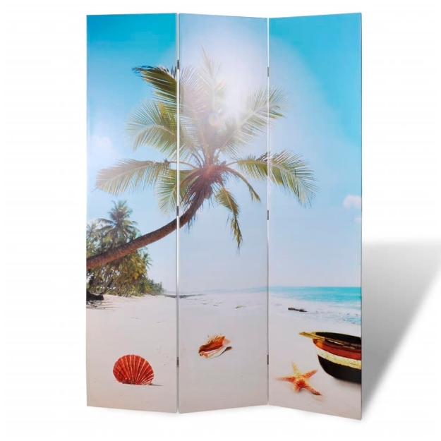 Paravento Pieghevole 120x170cm con Stampa Spiaggia