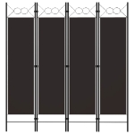 Paravento a 4 Pannelli Marrone 160x180 cm