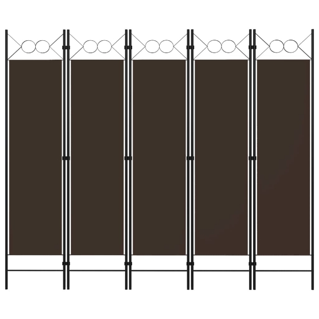Paravento a 5 Pannelli Marrone 200x180 cm