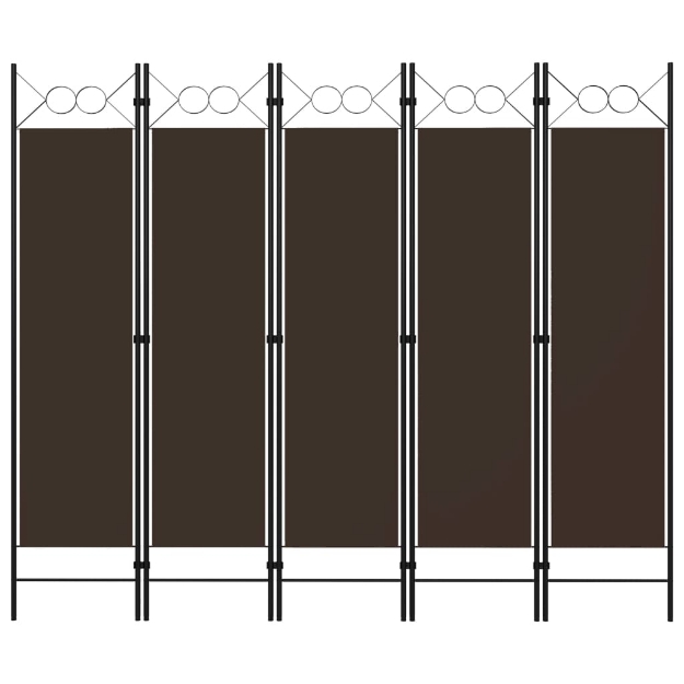 Paravento a 5 Pannelli Marrone 200x180 cm