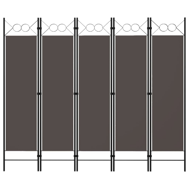 Paravento a 5 Pannelli Antracite 200x180 cm