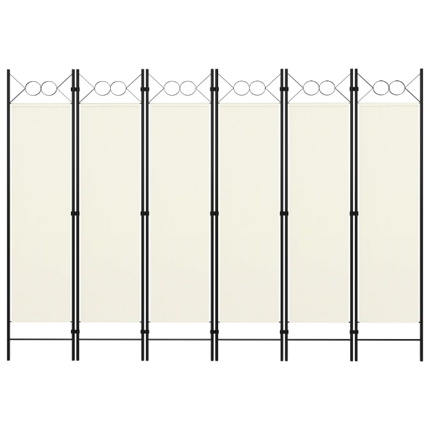 Paravento a 6 Pannelli Bianco Crema 240x180 cm