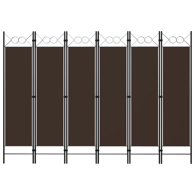 Paravento a 6 Pannelli Marrone 240x180 cm