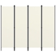 Paravento a 4 Pannelli Bianco Crema 200x180 cm