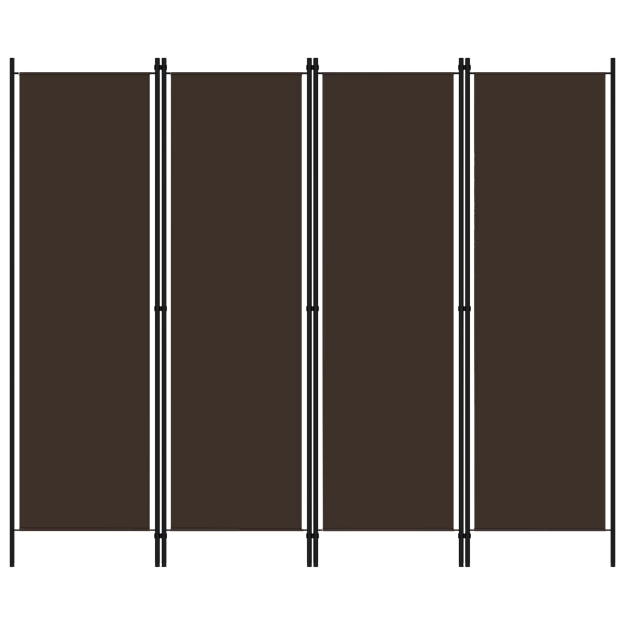 Paravento a 4 Pannelli Marrone 200x180 cm