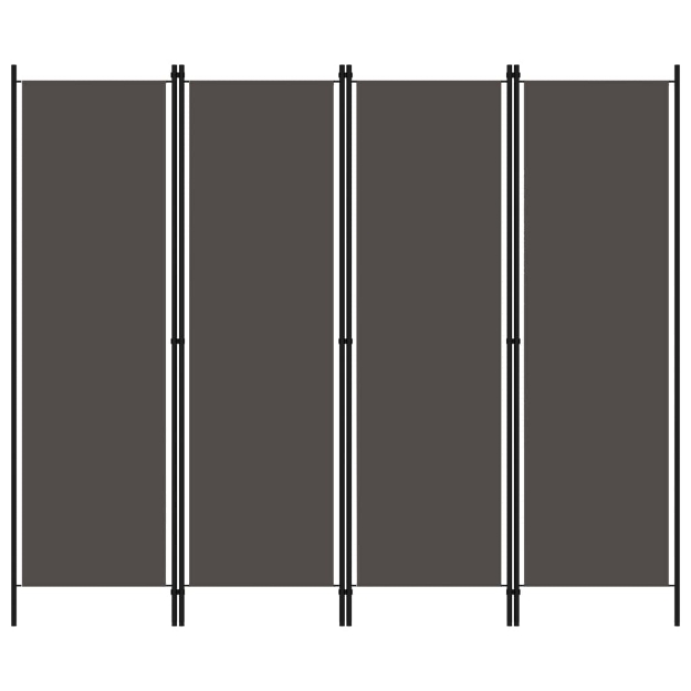 Paravento a 4 Pannelli Antracite 200x180 cm