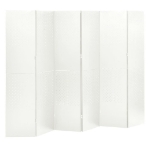 Paravento a 6 Pannelli Bianco 240x180 cm in Acciaio
