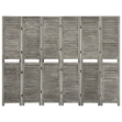 Divisorio a 6 Pannelli Grigio 214x166 cm in Legno Massello