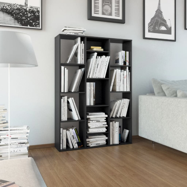 Libreria/Divisorio Nero 100x24x140 cm in Truciolato