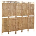 Paravento a 5 Pannelli in Bambù 200x180 cm