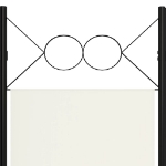 Paravento a 4 Pannelli Bianco Crema 160x180 cm
