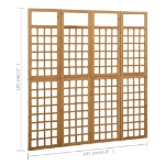 Divisorio a 4 Pannelli in Legno Massello di Abete 161x180 cm