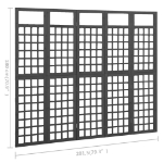 Divisorio a 5 Pannelli in Massello di Abete Nero 201,5x180 cm