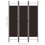 Paravento a 3 Pannelli Marrone 120x180 cm
