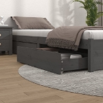 Cassettoni da Letto 4 pz in Legno Massello di Pino Grigio