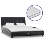 Letto con Materasso MemoryFoam Nero in Similpelle 120x200cm