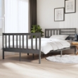 Giroletto Grigio in Legno Massello 135x190 cm 4FT6 Double