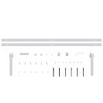 Kit Mini Anta Scorrevole in Acciaio al Carbonio Bianco 183 cm