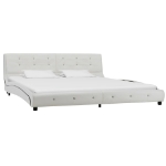 Letto con Materasso Memory Foam Bianco in Similpelle 180x200 cm