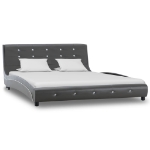 Letto con Materasso Memory Foam Grigio in Similpelle 140x200 cm