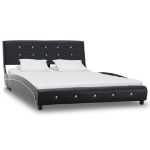 Letto con Materasso Nero in Similpelle 120x200 cm