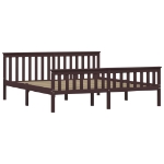 283237 Bed Frame Dark Brown Solid Pinewood 180x200 cm