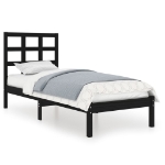 Giroletto Nero in Legno Massello 90x190 cm 3FT Single