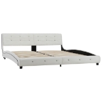 Letto con Materasso Memory Foam Bianco in Similpelle 180x200 cm