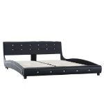 Letto con Materasso Memory Foam Nero in Similpelle 160x200 cm