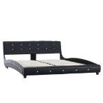 Letto con Materasso Nero in Similpelle 160x200 cm