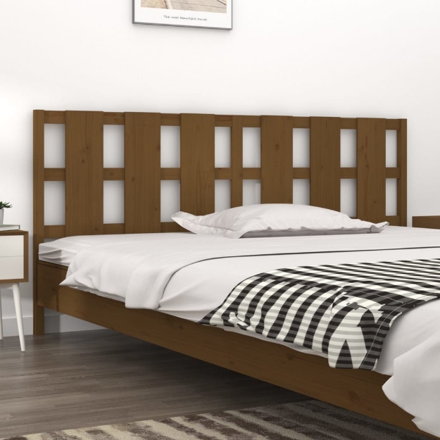 MiCasa Italia. Testiera Letto Miele 205,5x4x100 cm in Legno Massello di Pino