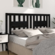 Testiera per Letto Nera 146x4x100 cm in Legno Massello di Pino