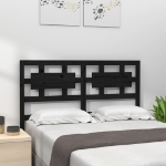 Testiera per Letto Nera 155,5x4x100cm in Legno Massello di Pino