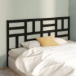 Testiera per Letto Nera 206x4x104 cm in Legno Massello di Pino