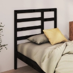 Testiera per Letto Nera 81x4x104 cm in Legno Massello di Pino