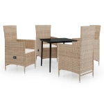 Set da Pranzo per Giardino 5 pz con Cuscini Beige