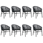 Set Mobili da Pranzo da Giardino 9 pz Antracite
