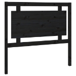 Testiera per Letto Nera 105,5x4x100cm in Legno Massello di Pino