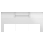 Testiera con Contenitore Bianco Lucido 220x19x103,5 cm