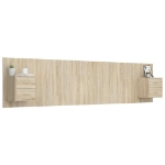 Testiera Letto con Comodini in Legno Multistrato Rovere Sonoma