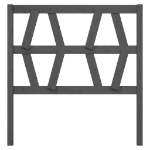 Testiera per Letto Grigia 106x4x100cm in Legno Massello di Pino