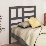Testiera per Letto Grigia 106x4x104cm in Legno Massello di Pino