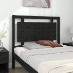 Testiera per Letto Nera 105,5x4x100cm in Legno Massello di Pino