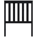 Testiera per Letto Nera 81x6x101 cm in Legno Massello di Pino