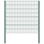 Pannello di Recinzione con Pali in Ferro 11,9x1,6 m Verde