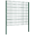 Pannello di Recinzione con Pali in Ferro 11,9x1,6 m Verde